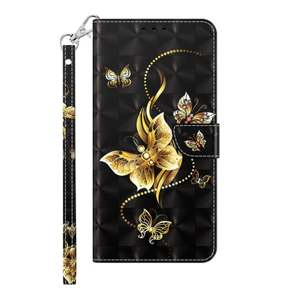 For Xiaomi Redmi Note 13 4G 3D Painted Pattern Leather Phone Case(Golden Butterfly) - Note 13 Cases by PMC Jewellery | Online Shopping South Africa | PMC Jewellery | Buy Now Pay Later Mobicred