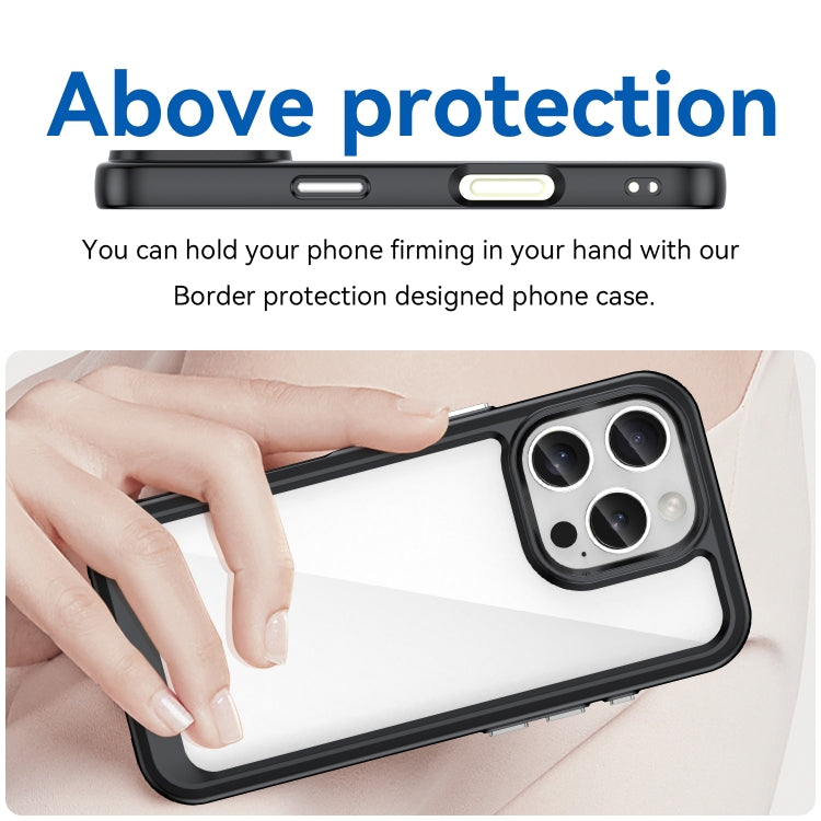 For iPhone 16 Pro Colorful Series Acrylic + TPU Phone Case(Black) - iPhone 16 Pro Cases by PMC TechLife | Online Shopping South Africa | PMC TechLife | Buy Now Pay Later Mobicred