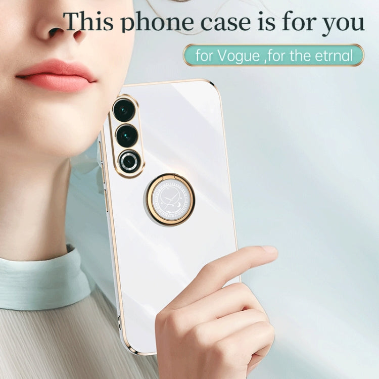 For Meizu 20 5G XINLI Straight Edge 6D Electroplate TPU Phone Case with Ring Holder(Celestial Blue) - Meizu by XINLI | Online Shopping South Africa | PMC Jewellery | Buy Now Pay Later Mobicred