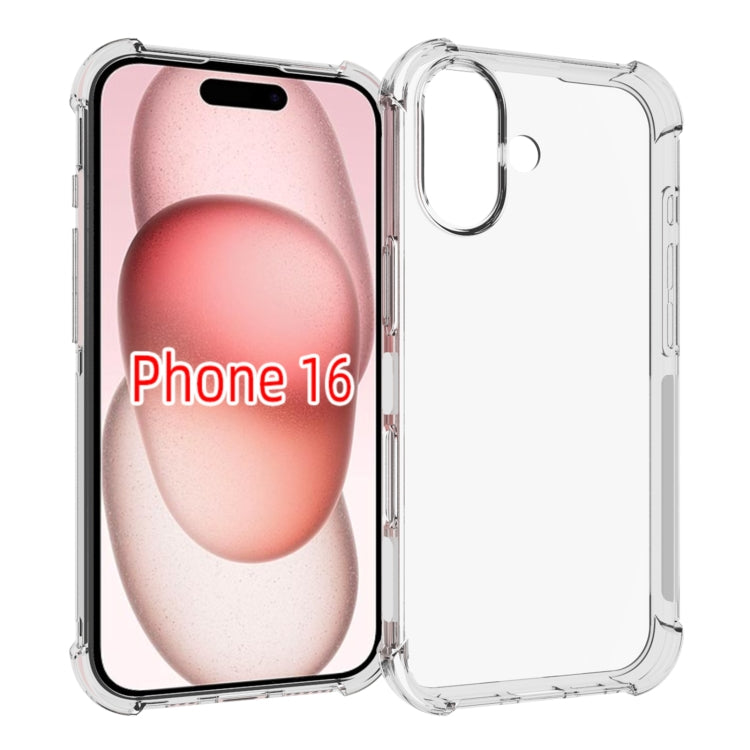 For iPhone 16 Shockproof Non-slip Thickening TPU Phone Case(Transparent) - iPhone 16 Cases by PMC Jewellery | Online Shopping South Africa | PMC Jewellery | Buy Now Pay Later Mobicred