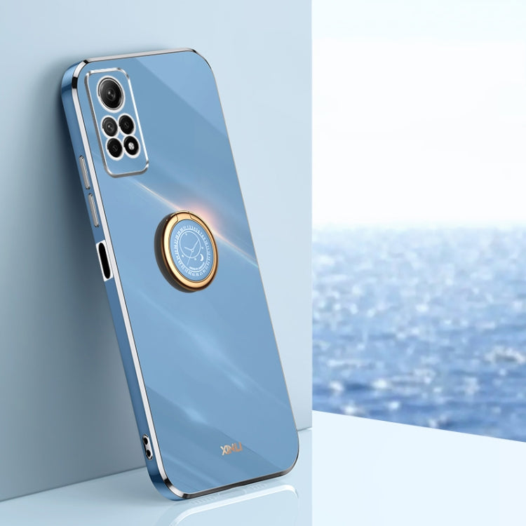 For Xiaomi Redmi Note 12 Pro 4G XINLI Straight Edge 6D Electroplate TPU Phone Case with Ring Holder(Celestial Blue) - Xiaomi Cases by XINLI | Online Shopping South Africa | PMC TechLife | Buy Now Pay Later Mobicred