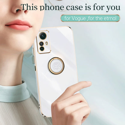 For Xiaomi Redmi Note 12S 4G XINLI Straight Edge 6D Electroplate TPU Phone Case with Ring Holder(Mint Green) - Xiaomi Cases by XINLI | Online Shopping South Africa | PMC Jewellery | Buy Now Pay Later Mobicred