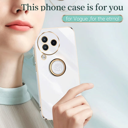 For Xiaomi Civi 3 5G XINLI Straight Edge 6D Electroplate TPU Phone Case with Ring Holder(White) - Xiaomi Cases by XINLI | Online Shopping South Africa | PMC Jewellery | Buy Now Pay Later Mobicred