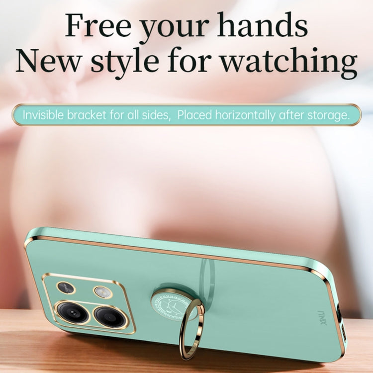 For Xiaomi Redmi Note 13 Pro 4G XINLI Straight Edge 6D Electroplate TPU Phone Case with Ring Holder(White) - free shipping - PMC TechLife - Order now!