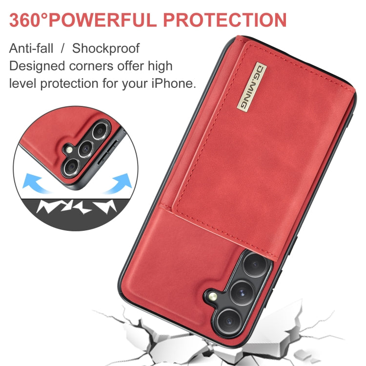 For Samsung Galaxy S24 5G DG.MING M1 Series 3-Fold Multi Card Wallet + Magnetic Phone Case(Red) - Galaxy S24 5G Cases by DG.MING | Online Shopping South Africa | PMC Jewellery | Buy Now Pay Later Mobicred