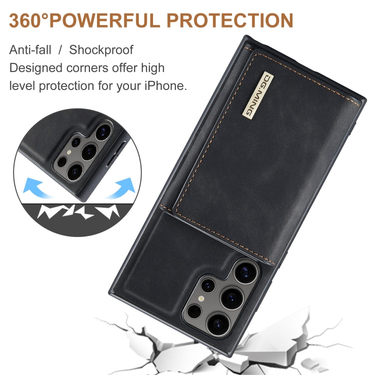 For Samsung Galaxy S24 Ultra 5G DG.MING M1 Series 3-Fold Multi Card Wallet + Magnetic Phone Case(Black) - Galaxy S24 Ultra 5G Cases by DG.MING | Online Shopping South Africa | PMC Jewellery | Buy Now Pay Later Mobicred