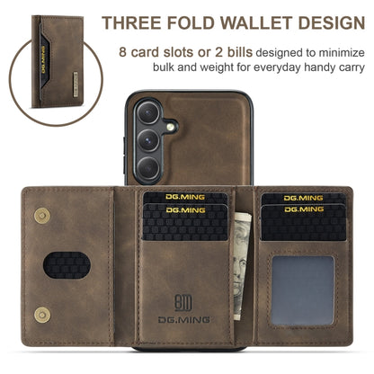 For Samsung Galaxy S24 5G DG.MING M2 Series 3-Fold Multi Card Bag + Magnetic Phone Case(Coffee) - Galaxy S24 5G Cases by DG.MING | Online Shopping South Africa | PMC Jewellery | Buy Now Pay Later Mobicred