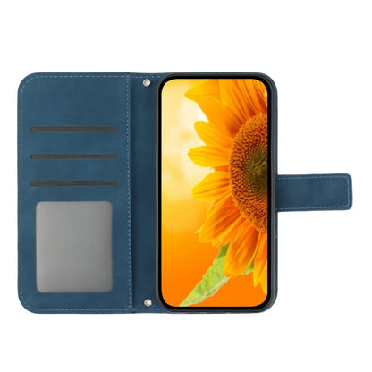 For Xiaomi 13T / 13T Pro Skin Feel Sun Flower Embossed Flip Leather Phone Case with Lanyard(Inky Blue) - Xiaomi Cases by PMC Jewellery | Online Shopping South Africa | PMC Jewellery | Buy Now Pay Later Mobicred