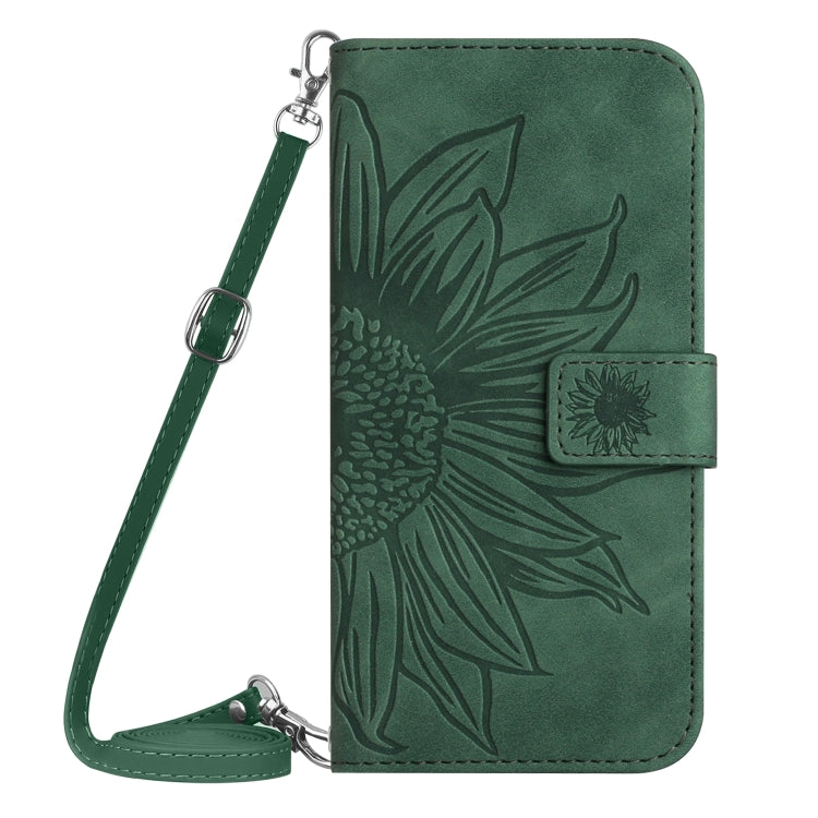 For Xiaomi Redmi 13C 4G Skin Feel Sun Flower Embossed Flip Leather Phone Case with Lanyard(Green) - 13C Cases by PMC Jewellery | Online Shopping South Africa | PMC Jewellery | Buy Now Pay Later Mobicred