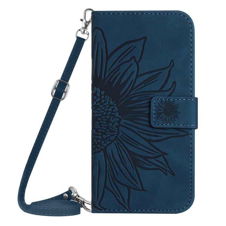 For Xiaomi Redmi Note 13 Pro 4G Global Skin Feel Sun Flower Embossed Flip Leather Phone Case with Lanyard(Inky Blue) - Note 13 Pro Cases by PMC Jewellery | Online Shopping South Africa | PMC Jewellery | Buy Now Pay Later Mobicred