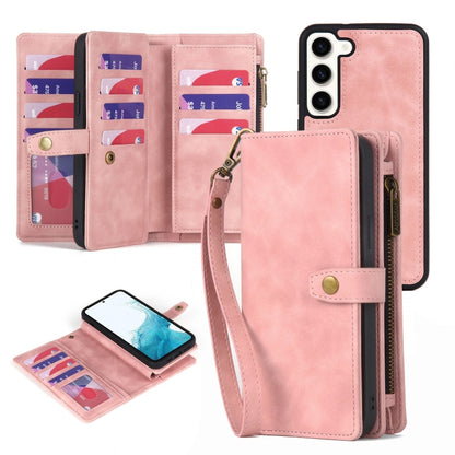 For Samsung Galaxy A22 5G Zipper Wallet Detachable MagSafe Leather Phone Case(Pink) - Galaxy Phone Cases by PMC Jewellery | Online Shopping South Africa | PMC Jewellery