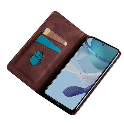 For Xiaomi Redmi 12 4G Skin Feel Magnetic Leather Phone Case(Dark Brown) - Xiaomi Cases by PMC Jewellery | Online Shopping South Africa | PMC Jewellery | Buy Now Pay Later Mobicred