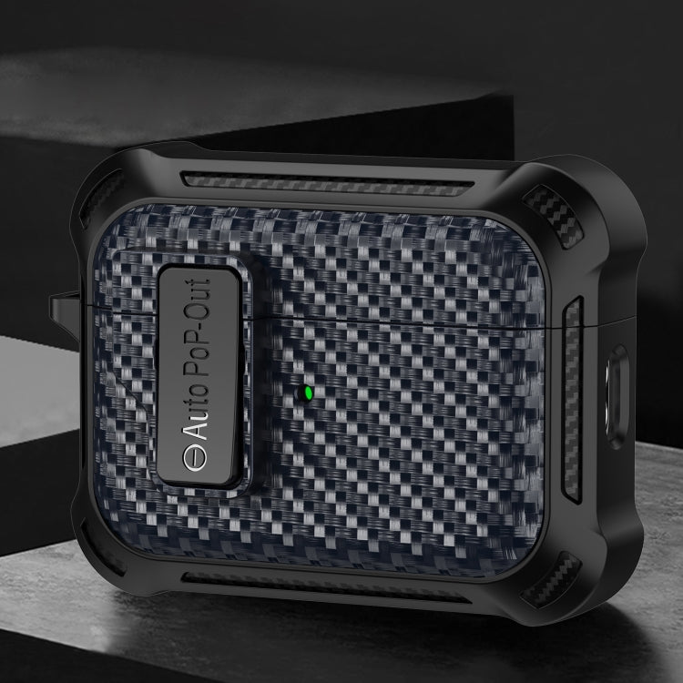 For AirPods Pro 2 Alpha Carbon Fiber Wireless Bluetooth Earphone Protective Case(Royal Blue) - For AirPods Pro 2 by PMC Jewellery | Online Shopping South Africa | PMC Jewellery | Buy Now Pay Later Mobicred