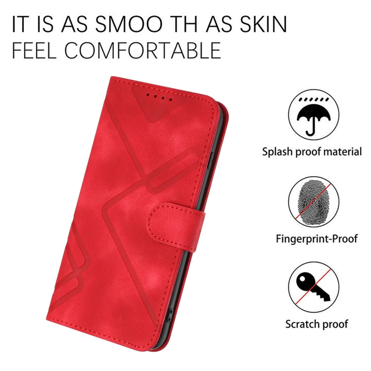 For Google Pixel 9 Pro Line Pattern Skin Feel Leather Phone Case(Red) - Google Cases by PMC TechLife | Online Shopping South Africa | PMC TechLife | Buy Now Pay Later Mobicred