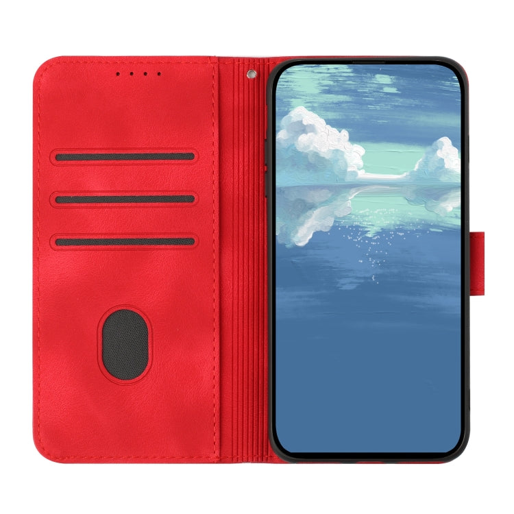 For Google Pixel 9 Line Pattern Skin Feel Leather Phone Case(Red) - Google Cases by PMC Jewellery | Online Shopping South Africa | PMC Jewellery | Buy Now Pay Later Mobicred