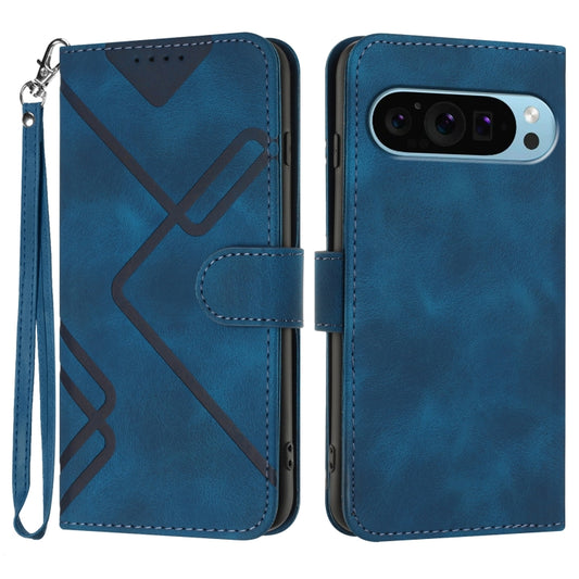 For Google Pixel 9 Line Pattern Skin Feel Leather Phone Case(Royal Blue) - Google Cases by PMC Jewellery | Online Shopping South Africa | PMC Jewellery | Buy Now Pay Later Mobicred