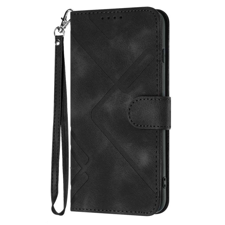 For iPhone 16 Pro Line Pattern Skin Feel Leather Phone Case(Black) - iPhone 16 Pro Cases by PMC Jewellery | Online Shopping South Africa | PMC Jewellery | Buy Now Pay Later Mobicred