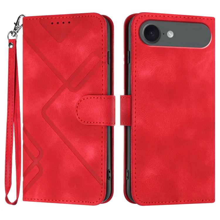 For iPhone 17 Air Line Pattern Skin Feel Leather Phone Case(Red) - free shipping - PMc TechLife - Order now!