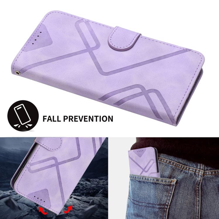 For iPhone 17 Air Line Pattern Skin Feel Leather Phone Case(Light Purple) - free shipping - PMc TechLife - Order now!