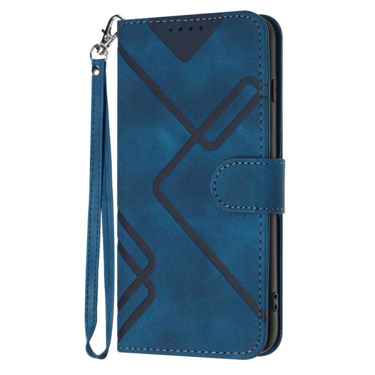 For iPhone 17 Pro Line Pattern Skin Feel Leather Phone Case(Royal Blue) - free shipping - PMc TechLife - Order now!