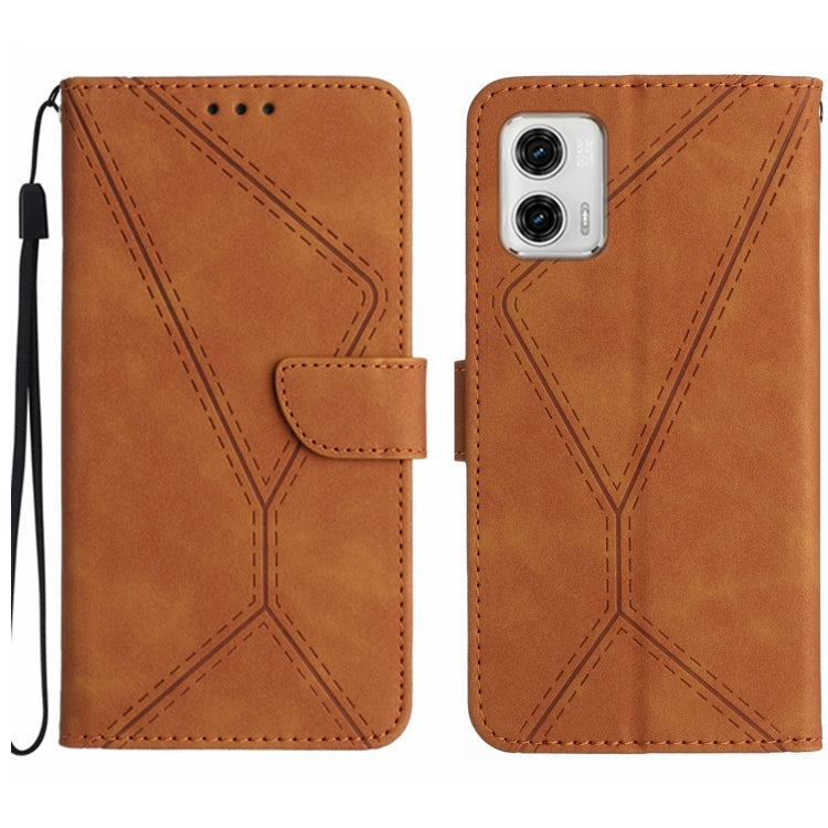 For Motorola Moto G 5G 2023 Stitching Embossed Leather Phone Case(Brown) - free shipping - PMC TechLife - Order now!