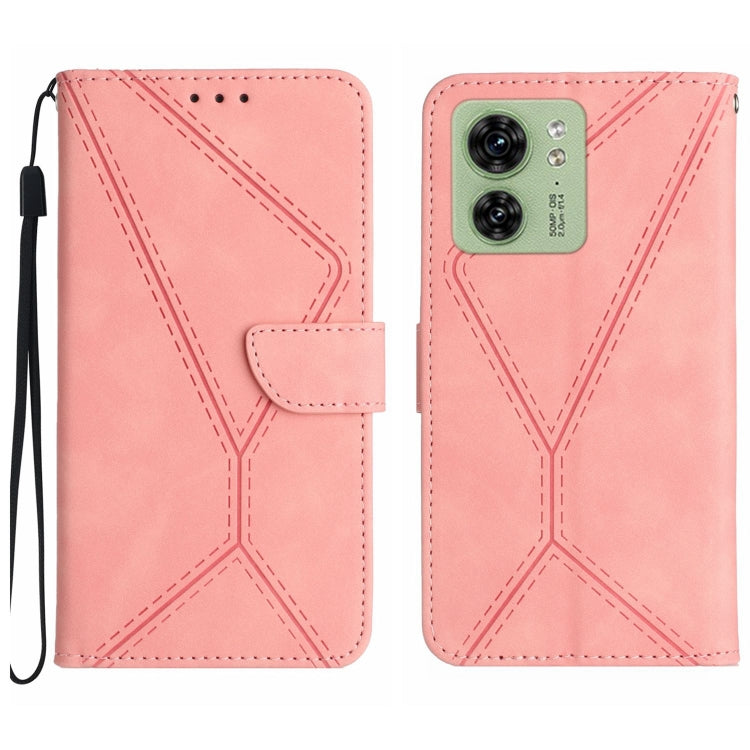 For Motorola Edge 40 Stitching Embossed Leather Phone Case(Pink) - free shipping - PMC TechLife - Order now!