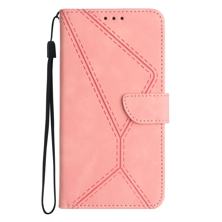 For Motorola Moto G34 5G Stitching Embossed Leather Phone Case(Pink) - Motorola Cases by PMC Jewellery | Online Shopping South Africa | PMC Jewellery | Buy Now Pay Later Mobicred