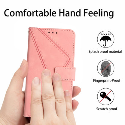 For Motorola Moto G34 5G Stitching Embossed Leather Phone Case(Pink) - Motorola Cases by PMC Jewellery | Online Shopping South Africa | PMC Jewellery | Buy Now Pay Later Mobicred