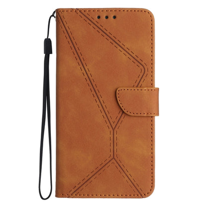 For Motorola Moto G34 5G Stitching Embossed Leather Phone Case(Brown) - Motorola Cases by PMC Jewellery | Online Shopping South Africa | PMC Jewellery | Buy Now Pay Later Mobicred