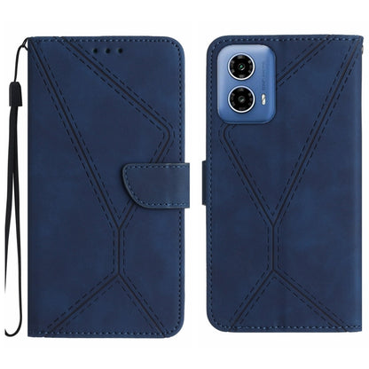 For Motorola Moto G34 5G Stitching Embossed Leather Phone Case(Blue) - Motorola Cases by PMC Jewellery | Online Shopping South Africa | PMC Jewellery | Buy Now Pay Later Mobicred