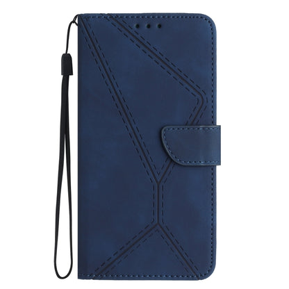 For Motorola Moto G34 5G Stitching Embossed Leather Phone Case(Blue) - Motorola Cases by PMC Jewellery | Online Shopping South Africa | PMC Jewellery | Buy Now Pay Later Mobicred