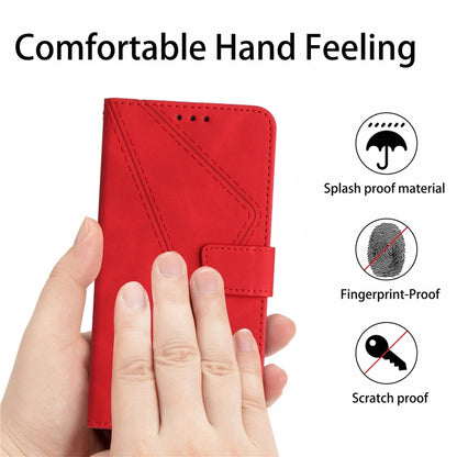 For Motorola Moto G Play 5G 2024 Stitching Embossed Leather Phone Case(Red) - Motorola Cases by PMC Jewellery | Online Shopping South Africa | PMC Jewellery | Buy Now Pay Later Mobicred