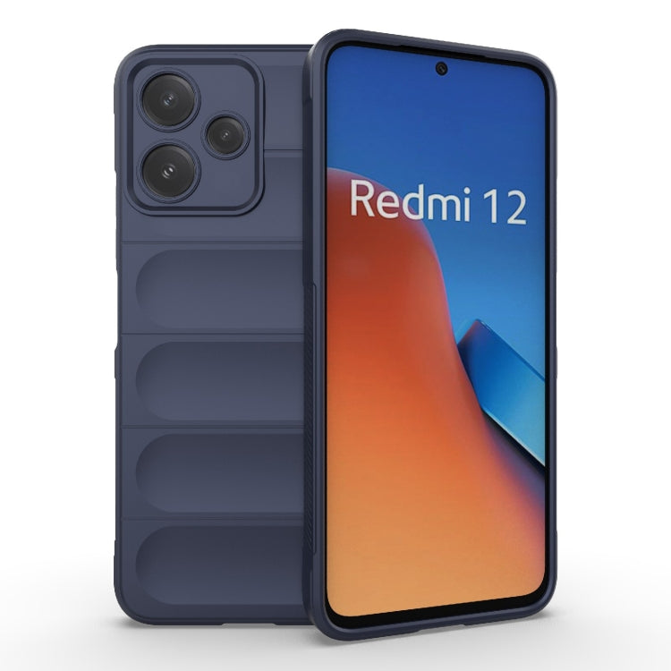 For Xiaomi Redmi 12 5G Magic Shield TPU + Flannel Phone Case(Dark Blue) - Xiaomi Cases by PMC TechLife | Online Shopping South Africa | PMC TechLife | Buy Now Pay Later Mobicred