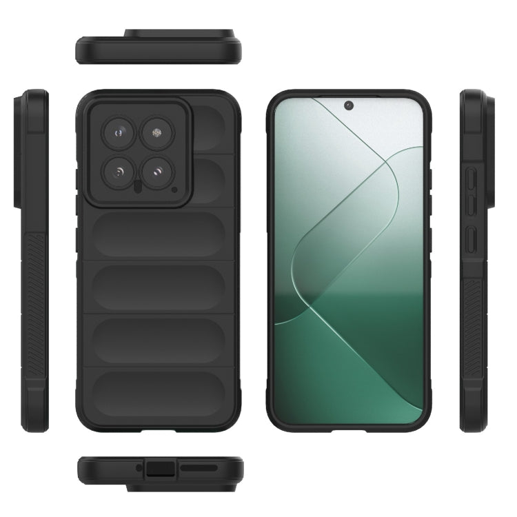 For Xiaomi 14 5G Magic Shield TPU + Flannel Phone Case(Dark Green) - 14 Cases by PMC Jewellery | Online Shopping South Africa | PMC Jewellery | Buy Now Pay Later Mobicred