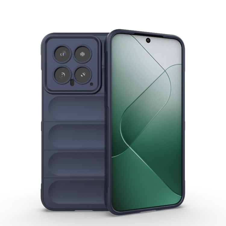 For Xiaomi 14 5G Magic Shield TPU + Flannel Phone Case(Dark Blue) - 14 Cases by PMC TechLife | Online Shopping South Africa | PMC TechLife | Buy Now Pay Later Mobicred