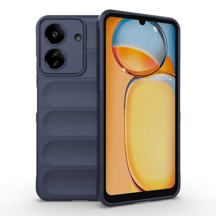 For Xiaomi Redmi 13C 4G Global Magic Shield TPU + Flannel Phone Case(Dark Blue) - 13C Cases by PMC TechLife | Online Shopping South Africa | PMC TechLife