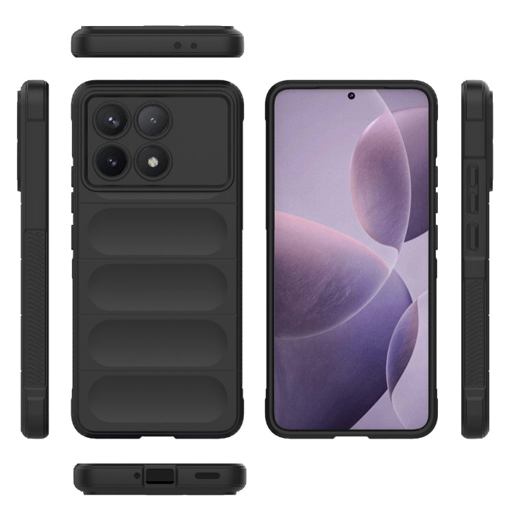 For Xiaomi Redmi K70 / K70 Pro 5G Magic Shield TPU + Flannel Phone Case(Black) - K70 Pro Cases by PMC Jewellery | Online Shopping South Africa | PMC Jewellery | Buy Now Pay Later Mobicred