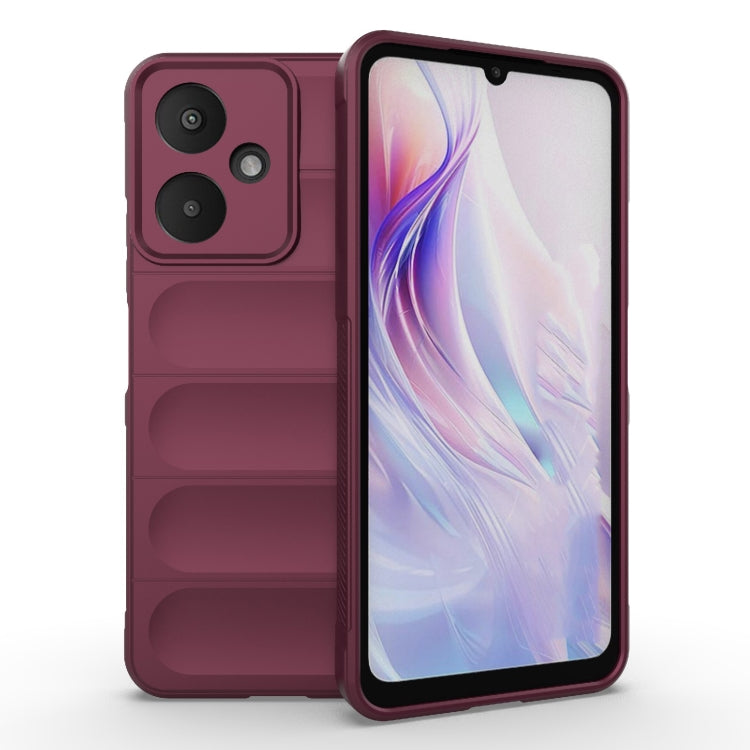 For Xiaomi Redmi 13C 5G Magic Shield TPU + Flannel Phone Case(Wine Red) - 13C Cases by PMC Jewellery | Online Shopping South Africa | PMC Jewellery | Buy Now Pay Later Mobicred