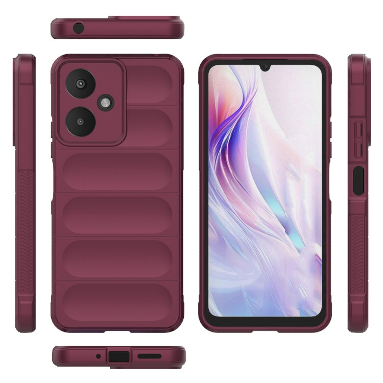 For Xiaomi Redmi 13C 5G Magic Shield TPU + Flannel Phone Case(Wine Red) - 13C Cases by PMC Jewellery | Online Shopping South Africa | PMC Jewellery | Buy Now Pay Later Mobicred