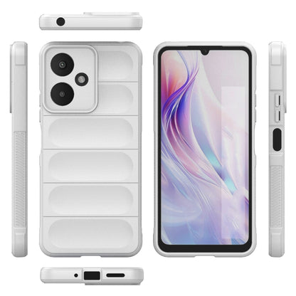 For Xiaomi Redmi 13C 5G Magic Shield TPU + Flannel Phone Case(White) - 13C Cases by PMC Jewellery | Online Shopping South Africa | PMC Jewellery | Buy Now Pay Later Mobicred