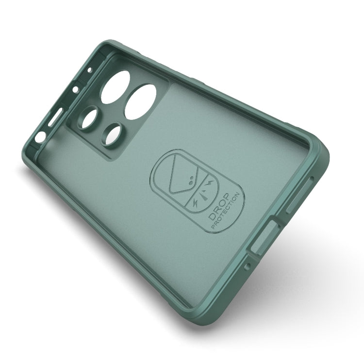 For Xiaomi Redmi Note 13 Pro 4G Global Magic Shield TPU + Flannel Phone Case(Dark Green) - Note 13 Pro Cases by PMC TechLife | Online Shopping South Africa | PMC TechLife | Buy Now Pay Later Mobicred