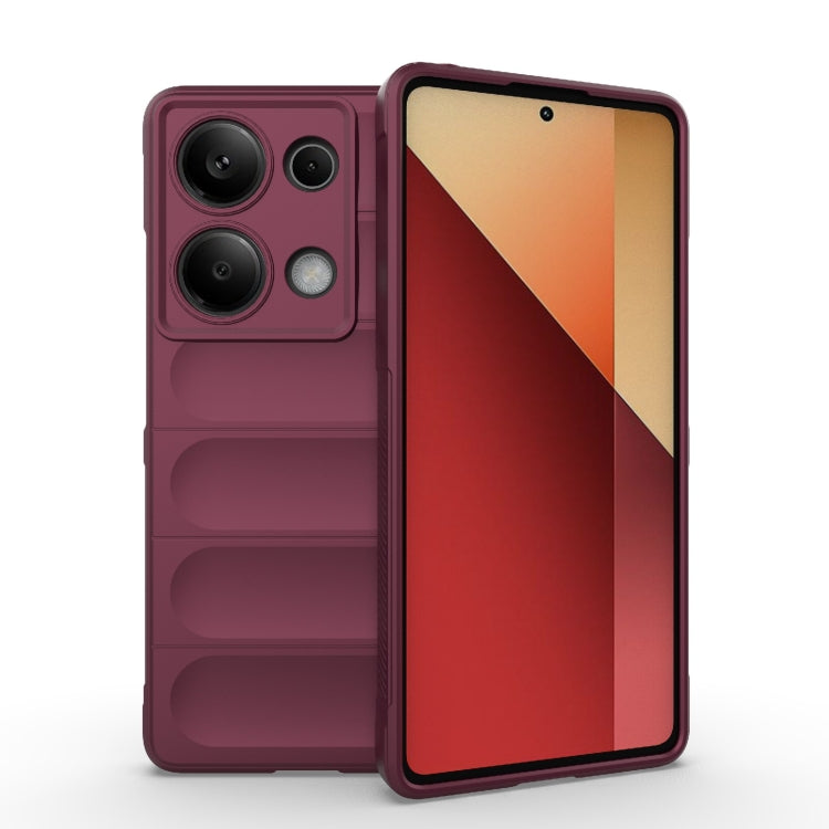 For Xiaomi Redmi Note 13 Pro 4G Global Magic Shield TPU + Flannel Phone Case(Wine Red) - Note 13 Pro Cases by PMC Jewellery | Online Shopping South Africa | PMC Jewellery | Buy Now Pay Later Mobicred