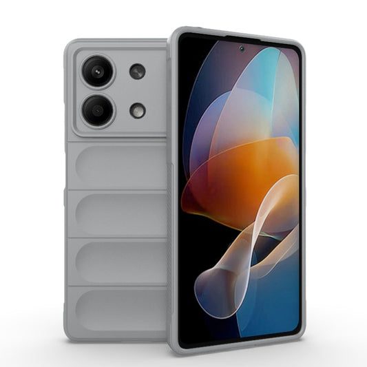 For Xiaomi Redmi Note 13R Pro 5G Magic Shield TPU + Flannel Phone Case(Grey) - Xiaomi Cases by PMC Jewellery | Online Shopping South Africa | PMC Jewellery | Buy Now Pay Later Mobicred