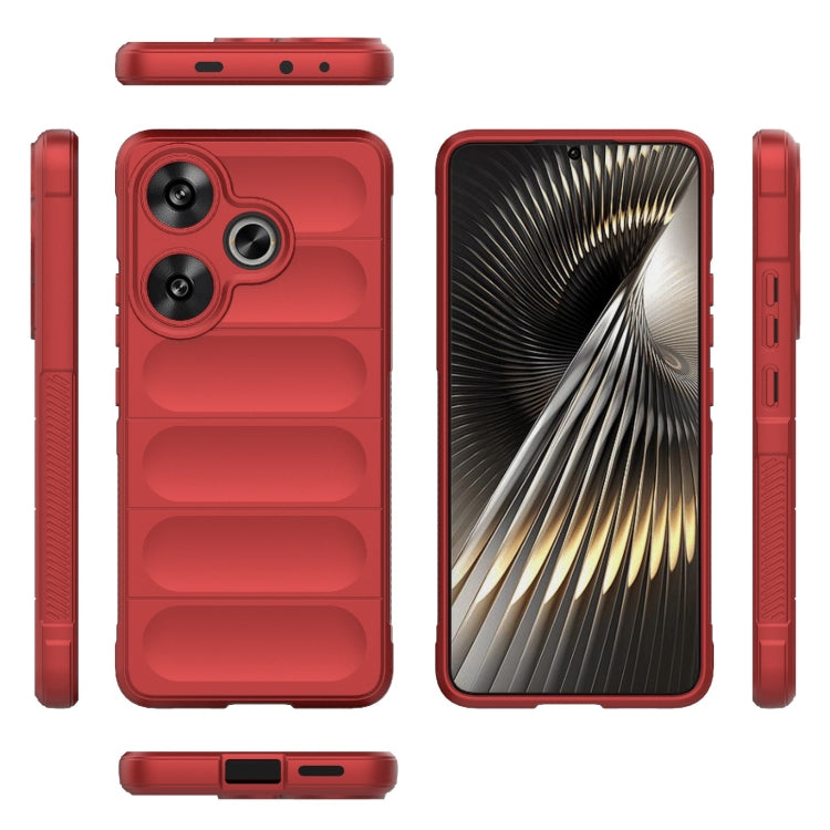 For Xiaomi Redmi Turbo 3 5G Magic Shield TPU + Flannel Phone Case(Red) - Xiaomi Cases by PMC Jewellery | Online Shopping South Africa | PMC Jewellery | Buy Now Pay Later Mobicred