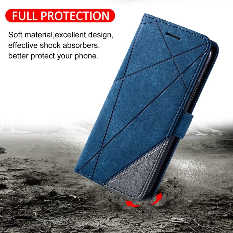 For Xiaomi Redmi 13C Skin Feel Splicing Leather Phone Case(Blue) - free shipping - PMC TechLife - Order now!