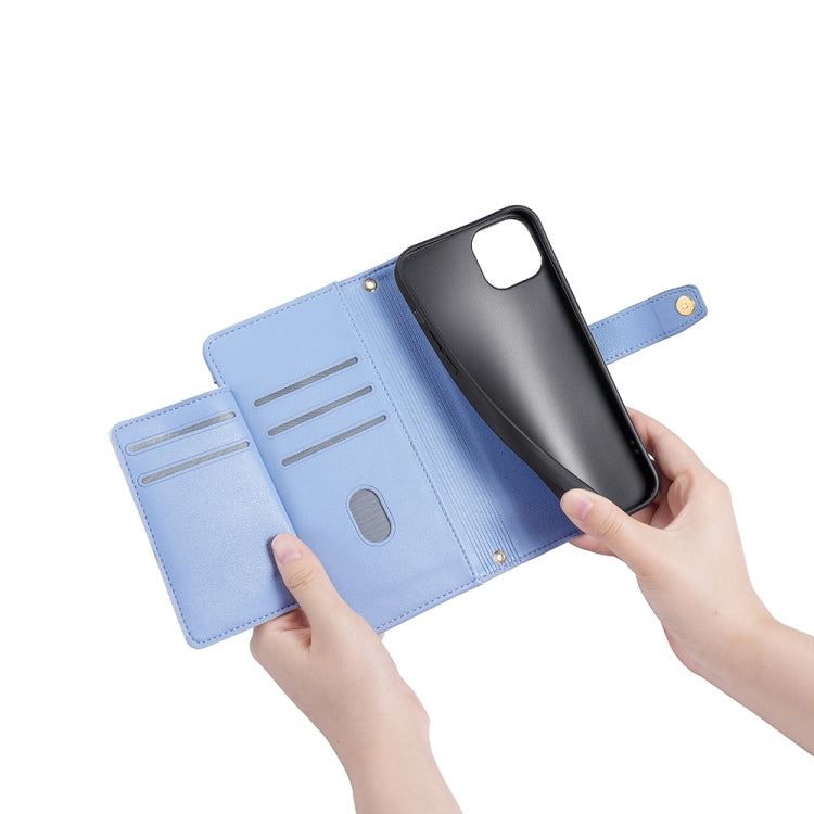 For OnePlus Ace 2 Pro Sheep Texture Cross-body Zipper Wallet Leather Phone Case(Blue) - OnePlus Cases by PMC TechLife | Online Shopping South Africa | PMC TechLife | Buy Now Pay Later Mobicred