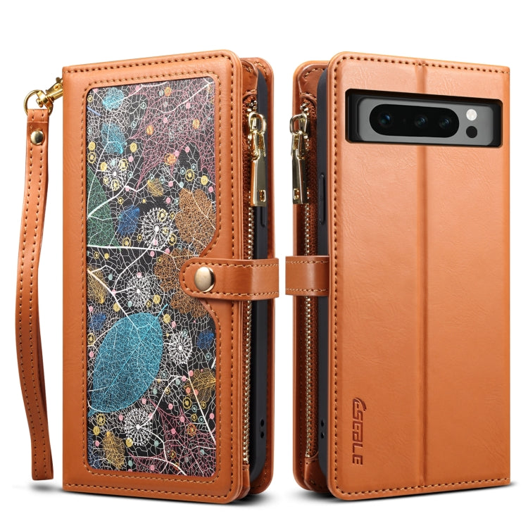 For Google Pixel 8 Pro ESEBLE Star Series Lanyard Zipper Wallet RFID Leather Case(Brown) - Google Cases by ESEBLE | Online Shopping South Africa | PMC TechLife | Buy Now Pay Later Mobicred