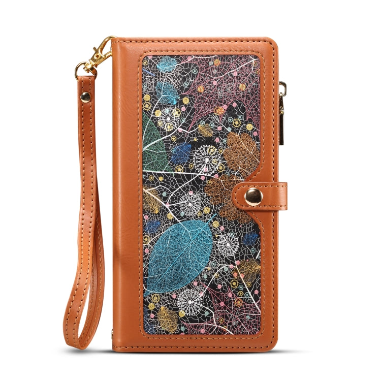 For Google Pixel 8A ESEBLE Star Series Lanyard Zipper Wallet RFID Leather Case(Brown) - Google Cases by ESEBLE | Online Shopping South Africa | PMC TechLife | Buy Now Pay Later Mobicred