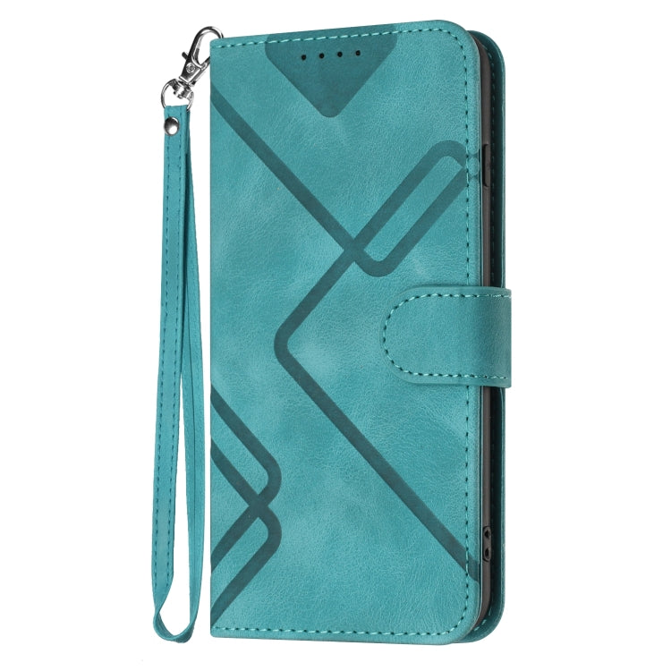 For Xiaomi Redmi Note 12 4G Global Line Pattern Skin Feel Leather Phone Case(Light Blue) - Xiaomi Cases by PMC Jewellery | Online Shopping South Africa | PMC Jewellery | Buy Now Pay Later Mobicred