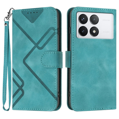 For Xiaomi Redmi K70 Line Pattern Skin Feel Leather Phone Case(Light Blue) - K70 Cases by PMC Jewellery | Online Shopping South Africa | PMC Jewellery | Buy Now Pay Later Mobicred